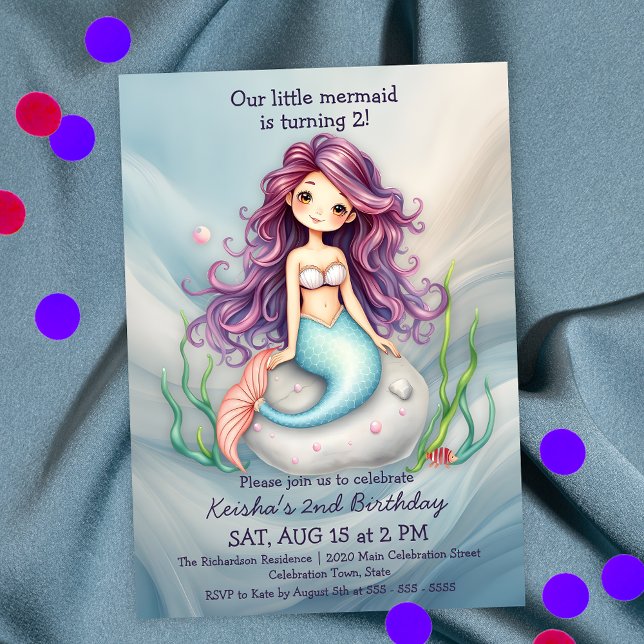 Dreamy Mermaid Under the Sea Birthday Party Invitation (Creator Uploaded)