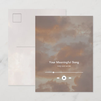 Dreamy Minimalist Music Player and favorite song Postcard