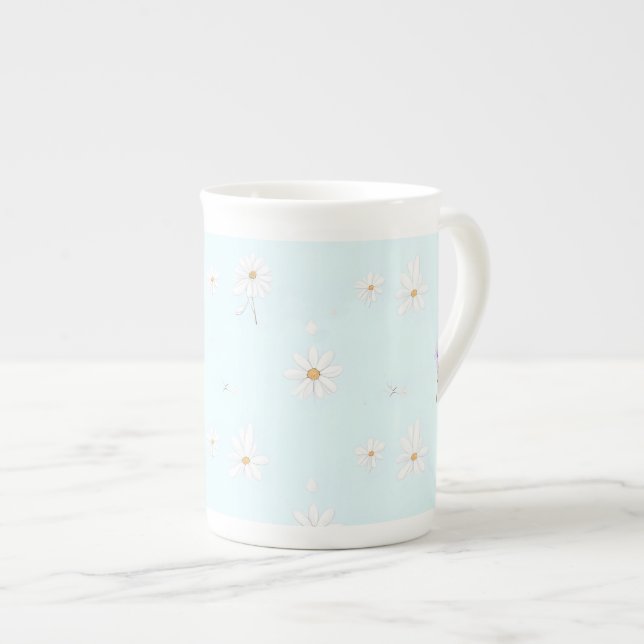 Dreamy Mint Meadow Bone China Mug (Front Right)