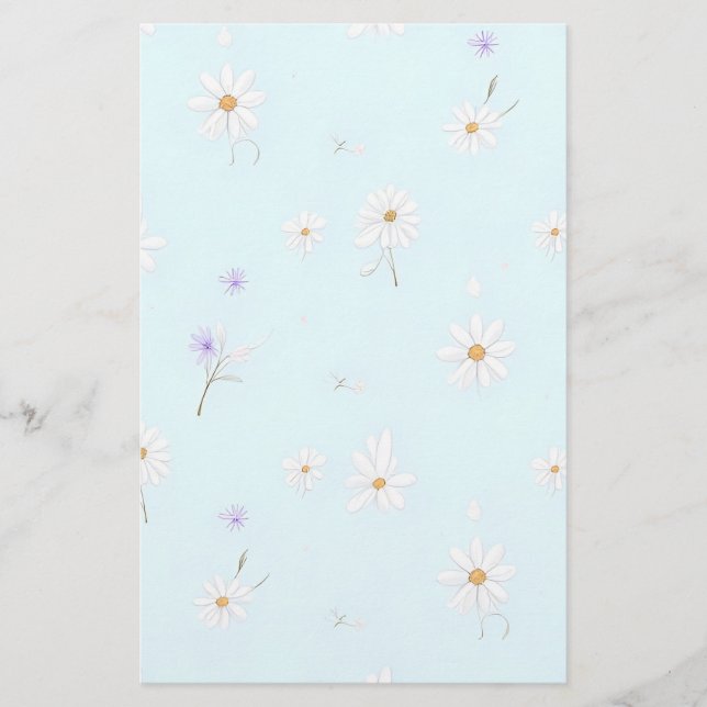 Dreamy Mint Meadow Stationery (Front)