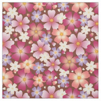 Dreamy Mixed Blossoms on Brown Medium Scale