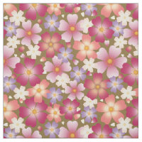 Dreamy Mixed Blossoms on Olive Medium Scale Floral