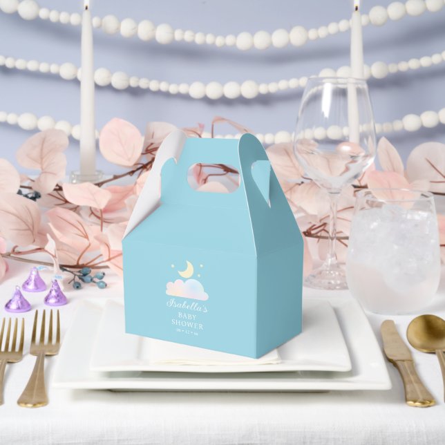 Dreamy Moon and Stars Cloud Nine Baby Shower Favour Box (Wedding)