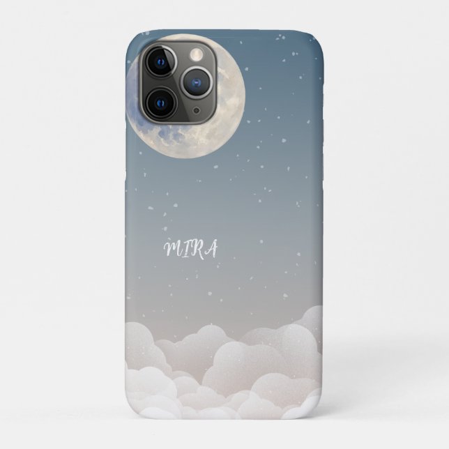 Dreamy Moon & Clouds Blue Sky Design Case-Mate iPhone Case (Back)