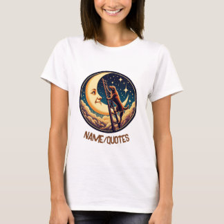 Dreamy Moon & Dog Climbing Ladder T-Shirt