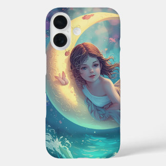 Dreamy Moon Girl iPhone Case Design | Cute Baby Mo