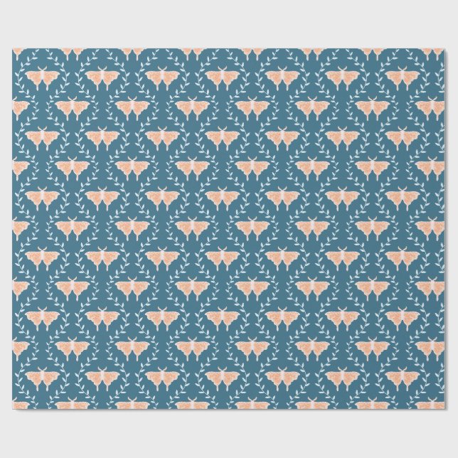 Dreamy Moths & Vines – Whimsical Wrapping Paper (Flat)