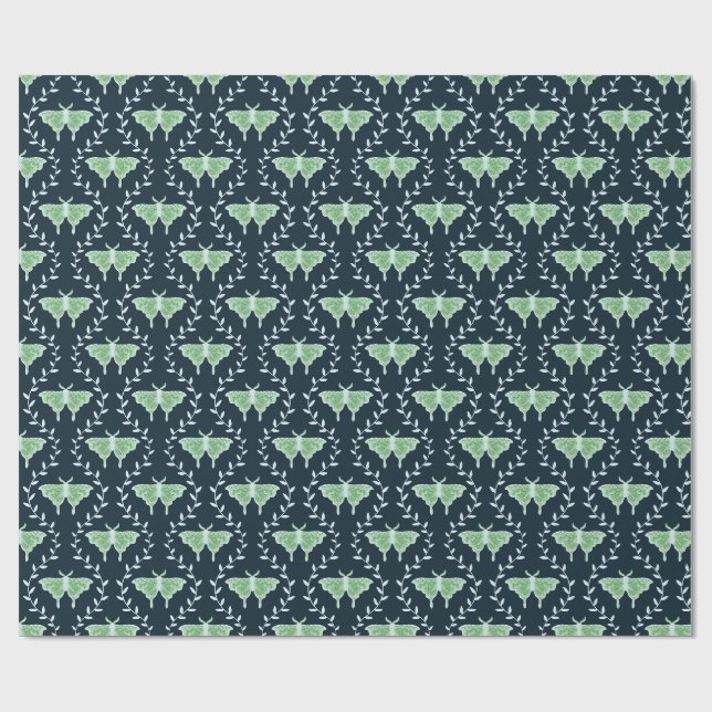 Dreamy Moths & Vines – Whimsical  Wrapping Paper (Flat)