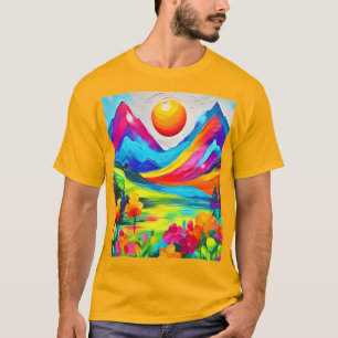 Dreamy Mountain Majesty Painting T-Shirt