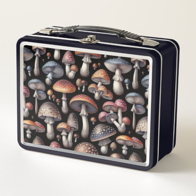 Dreamy Mushrooms Metal Lunch Box (Front)