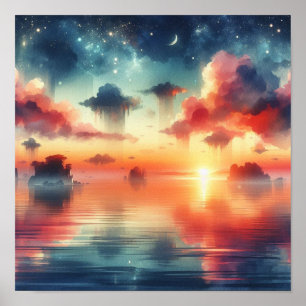 Dreamy Night Sky Back to School Art Poster