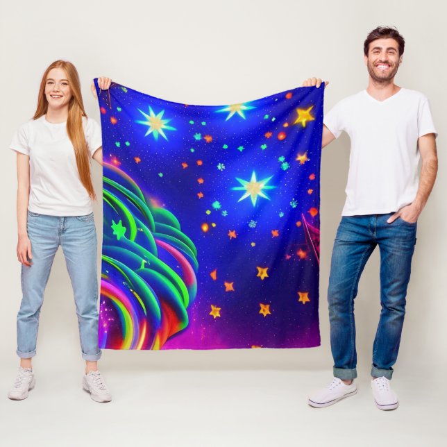 Dreamy Night Sky Fleece Blanket (In Situ)
