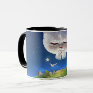 Dreamy Night Sky with Cat Mug