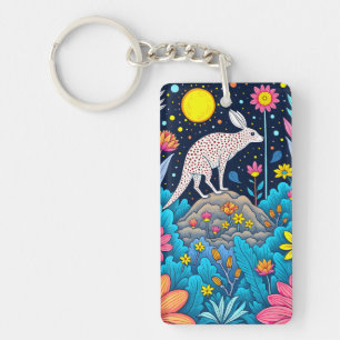 Dreamy Nighttime Forest Key Ring