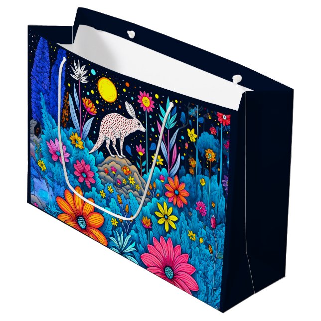 Dreamy Nighttime Forest Large Gift Bag (Front Angled)