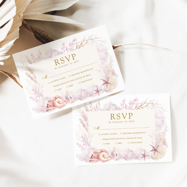 Dreamy Ocean Under the  Sea Beach Wedding RSVP Enclosure Card (Creator Uploaded)