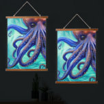 Dreamy Octopus Blue Ocean Wave Pop Art Hanging Tapestry<br><div class="desc">Dreamy Octopus Blue Ocean Wave Pop Art. The light blue and deep blue colours blend together in this dreamy art piece,  making it an exceptional choice for anyone looking for a splash of colour to add to their home or office.</div>