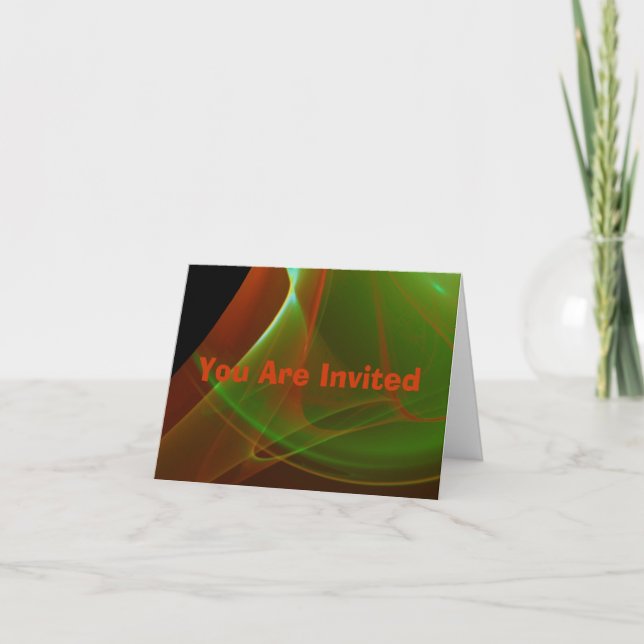 Dreamy Orange and Green Sweep Invitation (Front)