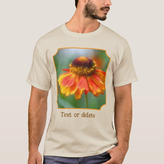 Dreamy Orange Zinnia Flower Personalized Nature  T-Shirt (Front)