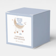 Dreamy Over the Moon blue baby shower