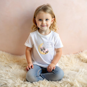Dreamy Over the Moon Racoon Girl Baby Shower Baby T-Shirt