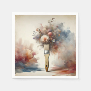 Dreamy Paintbrush Flower Bunch Napkin
