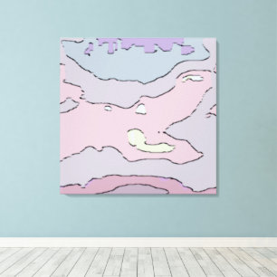 Dreamy Pastel Abstract Canvas Soft Pink & Mauve Print