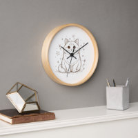 Dreamy Pastel Cat Wall Clock | Aesthetic 10" Round
