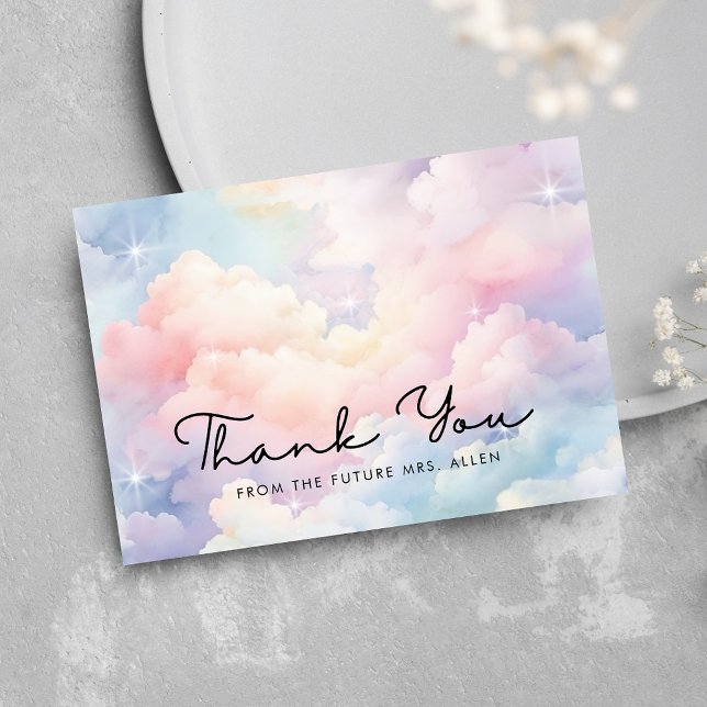 Dreamy Pastel Cloud Bridal Shower Thank You Card (Creator Uploaded)