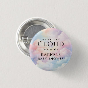 Dreamy Pastel Cloud Nine Baby Shower 3 Cm Round Badge