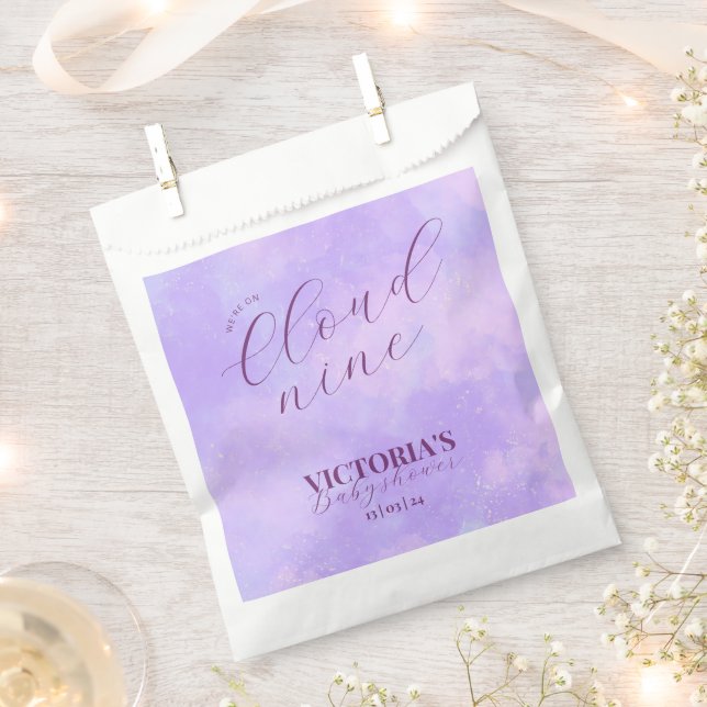 Dreamy Pastel Cloud Nine Baby Shower  Favour Bags (Clipped)