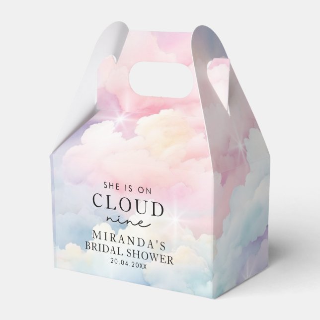 Dreamy Pastel Cloud Nine Bridal Shower  Favour Box (Front Side)