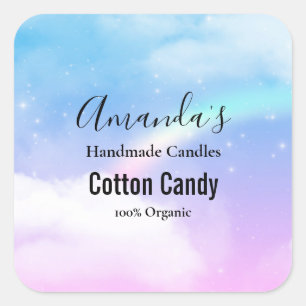 Dreamy Pastel Clouds with a Rainbow Square Sticker