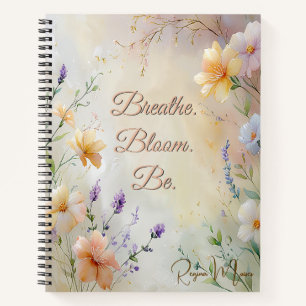 Dreamy Pastel Floral w/ Modern Elegant Script  Notebook