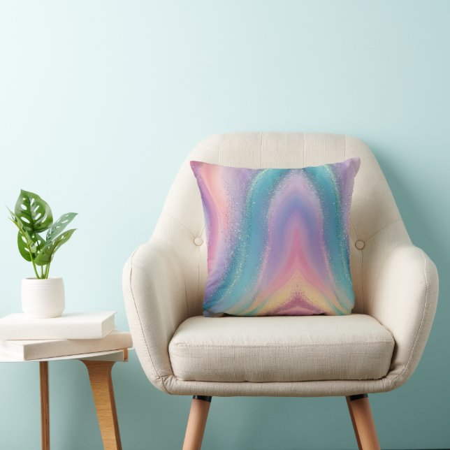 Dreamy Pastel Galaxy Abstract Art Design Cushion (Chair)