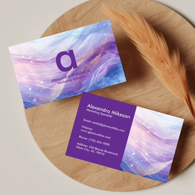 Dreamy Pastel Holographic Gradient Modern Business Card (Creator Uploaded)