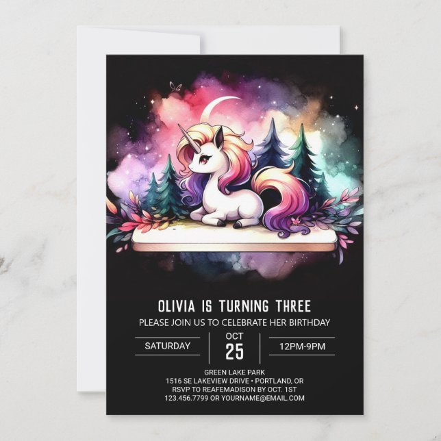 Dreamy Pastel Horse Birthday Invitation (Front)
