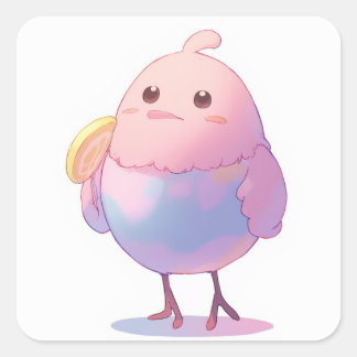 Dreamy Pastel Illustration Square Sticker