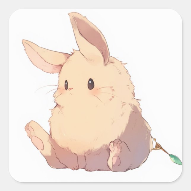 Dreamy Pastel Illustration Square Sticker (Front)