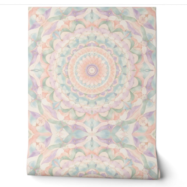 Dreamy Pastel Kaleidoscope Mandala | Modern  Wallpaper (Unrolling)