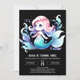 Dreamy Pastel Mermaid Birthday Invitation