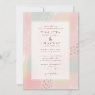 Dreamy Pastel Modern Art Wedding Invitation