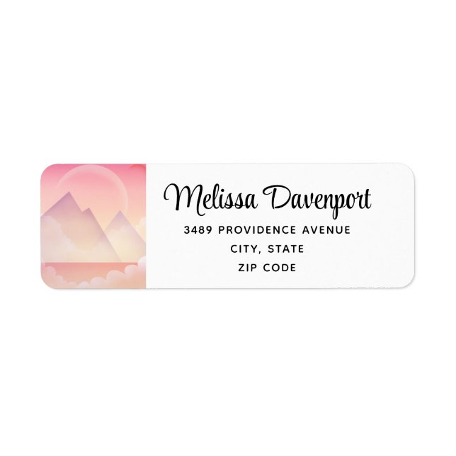 Dreamy Pastel Mountain Landscape Address (Front)