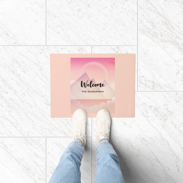 Dreamy Pastel Mountain Landscape Doormat (Indoor)