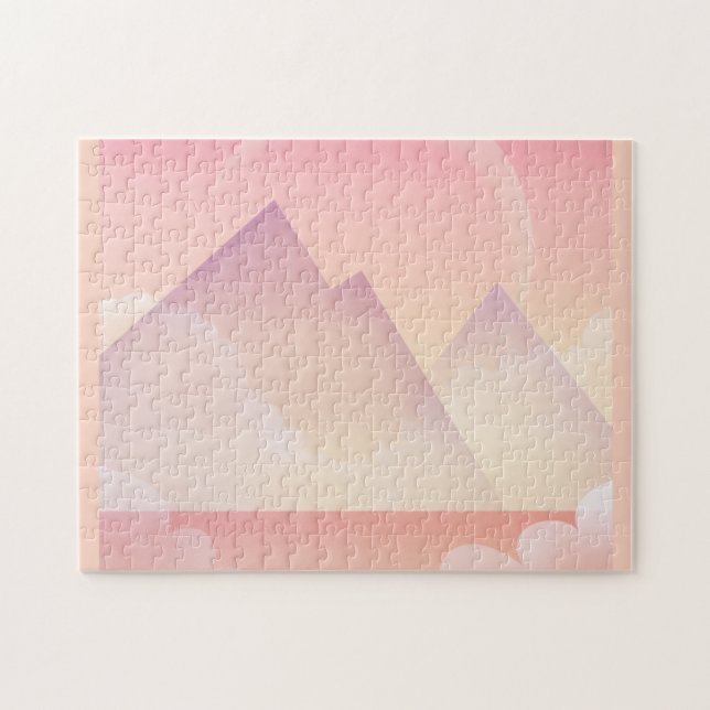 Dreamy Pastel Mountain Landscape Jigsaw Puzzle (Horizontal)