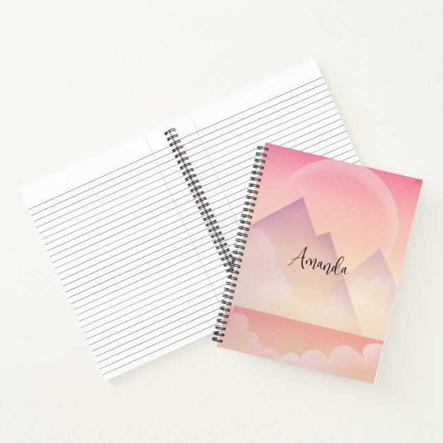 Dreamy Pastel Mountain Landscape Notebook (Inside)