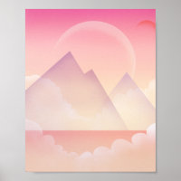 Dreamy Pastel Mountain Landscape
