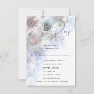 Dreamy Pastel Peonies Floral RSVP Card