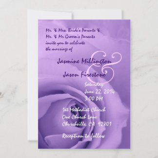 Dreamy Pastel Purple Rose Wedding V2 Invitation