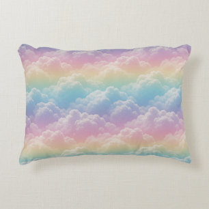 🌈 Dreamy Pastel Rainbow Cloud Sky Style ☁️ Decorative Cushion